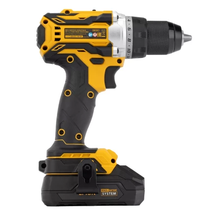 Дрель-шуруповерт аккумуляторная Denzel  BLDL-18-0 26140, бесщет.2 Li-Ion, 18 В купить в Челябинске