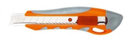 Нож пластиковый 18мм обрезиненный корпус металлическая направляющая Кратон 2 13 03 005