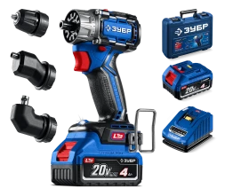 Бесщеточная дрель-шуруповерт Зубр КОМПАКТ Комби #3, 2 АКБ LMS (4 Ач), в кейсе DB-50-42-H3 серия «ПРОФЕССИОНАЛ»