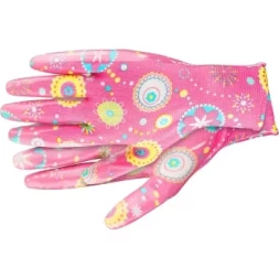 Перчатки садовые из полиэстера с нитриловым обливом, красные, M PALISAD 67746