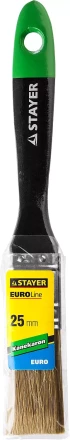 STAYER “KANEKARON-EURO”. Кисть плоская, искусственная щетина, деревянная ручка, 25мм 0106-025 купить в Челябинске