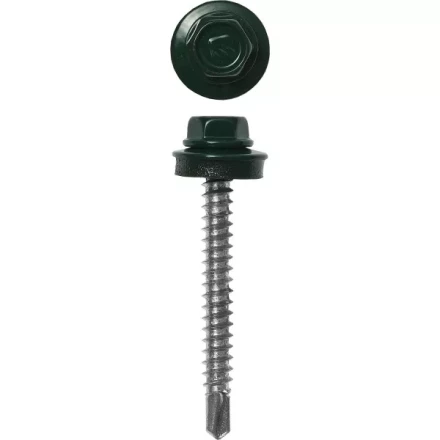 Саморезы ЗУБР окраш., RAL 6005 зелен. насыщен., для крепл. кров. матер. к дерев. обреш., 4.8x60мм, 200шт 4-300315-48-060-6005 купить в Челябинске