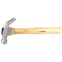 Молоток-гвоздодер ЗУБР кованый, с деревянной рукояткой, 375г 20237-375