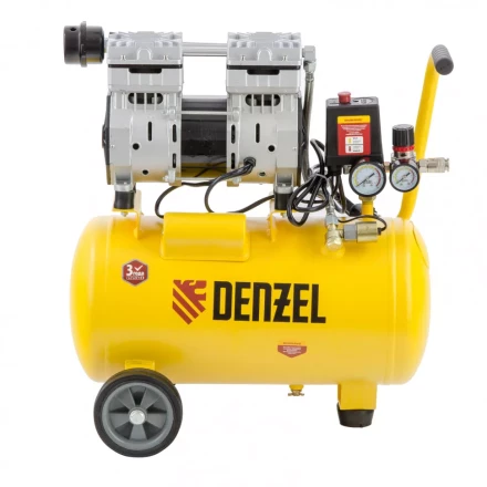 Компрессор безмаслянный Denzel DLS950/24 малошумный 58026 купить в Челябинске