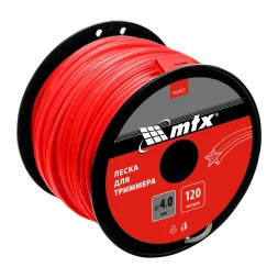 Леска для триммера звезда 4,0 мм х 120 м, на катушке //MTX 96883