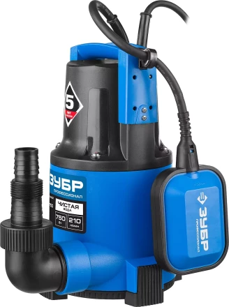 Насос ЗУБР "ПРОФЕССИОНАЛ" Т3 погружной дренажный для чистой воды (d пропускаемых частиц до 5мм), 750Вт, пропускная способность 210л/мин, напор 8,5м НПЧ-Т3-750 купить в Челябинске