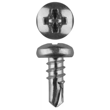 Саморезы ЗУБР &quot;МАСТЕР&quot; со сверлом оцинкованные, для крепления лист. металла до 2 мм, полусферич. головка, 3.5x9.5мм, 50шт 300176-35-09 купить в Челябинске