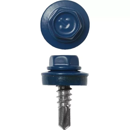 Саморезы ЗУБР &quot;ПРОФЕССИОНАЛ&quot; окраш., RAL 5005 синий насыщен., для крепл. кров. матер. к металл. констр., 5.5x25мм, 420шт 4-300315-55-025-5005 купить в Челябинске