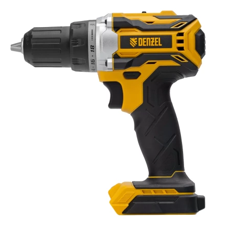 Дрель-шуруповерт аккумуляторная, бесщет.  Denzel 26141 BLDL-18-0 Li-Ion, 18 В купить в Челябинске