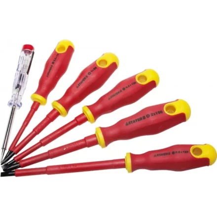 Набор STAYER "PROFI" "ELECTRO": Отвертки диэлектрические, тестер, 100-250В, Cr-V, 6шт 25145-H6_z01 купить в Челябинске