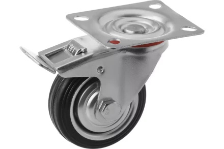 Колесо поворотное резина SCb 97 85 мм с тормозом (F) 1046153 купить в Челябинске