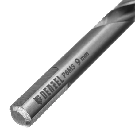Сверло спиральное по металлу Denzel, 9 x 125 мм, Р6М5, Golden Tip, 718241 купить в Челябинске