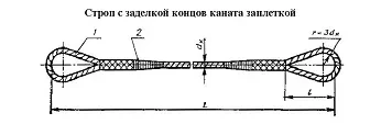 Строп канатный петлевой СКП 0.7 т L=4 м заплет купить в Челябинске