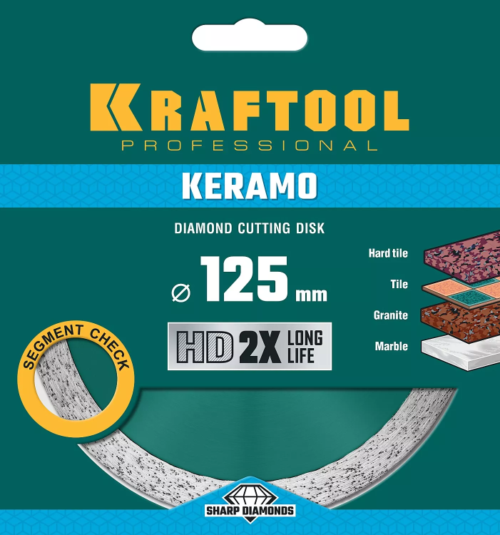 Диск алмазный отрезной для УШМ KERAMO 36684-125 купить в Челябинске