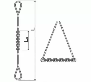 Строп комбинированный 1.25 т L=3 м L цепи=1.2 м заплет купить в Челябинске