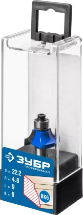 ЗУБР 22.2 x 9 мм, радиус 4.8 мм, фреза кромочная калевочная №1, Профессионал (28700-22.2) купить в Челябинске