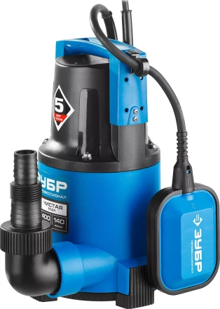 Насос ЗУБР &quot;ПРОФЕССИОНАЛ&quot; Т3 погружной дренажный для чистой воды (d пропускаемых частиц до 5мм), 400Вт, пропускная способность 140л/мин, напор 8,0м НПЧ-Т3-400 купить в Челябинске