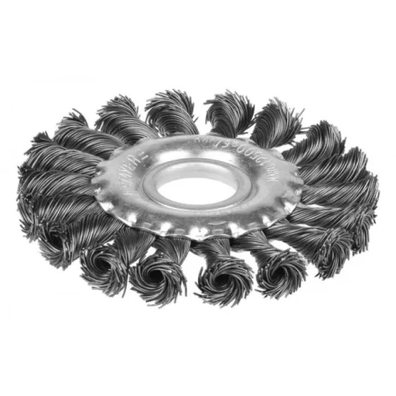 STAYER "PROFESSIONAL". Щетка дисковая для УШМ, жгутированная стальная проволока 0,5мм, 100ммх22мм 35120-100 купить в Челябинске