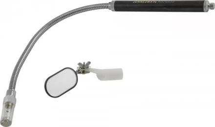 Телескопическое зеркало 25х50мм гибкое  прямоугольное с магнитом  подсветка  AG010035 Jonnesway 47021 купить в Челябинске