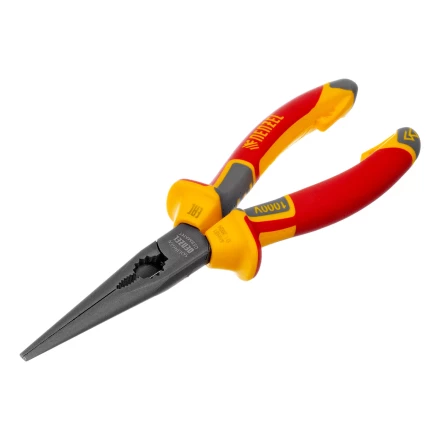 Длинногубцы прямые Denzel 17305, диэлектрические рукоятки до 1000 В, трехкомпонентные рукоятки, 205мм купить в Челябинске