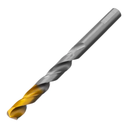 Сверло спиральное по металлу Denzel, 10 x 133 мм, Р6М5, Golden Tip, 718242 купить в Челябинске