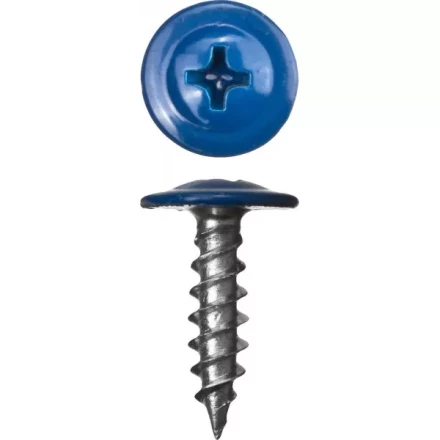 Саморезы ЗУБР с прессшайбой по листовому металлу до 0,9 мм, окрашенные в RAL-5005, PH2, 4,2х16 мм, 500шт 300191-42-016-5005 купить в Челябинске