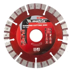 Диск алмазный отрезной Турбо-сегментный 115 х 22,2 мм сухая резка MATRIX Professional 73140
