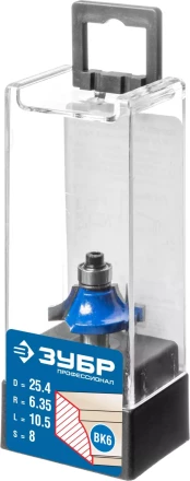 ЗУБР 25.4 x 10.5 мм, радиус 6.3 мм, фреза кромочная калевочная №1, Профессионал (28700-25.4) купить в Челябинске