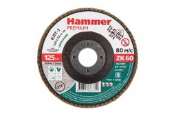 Круг Лепестковый Торцевой (КЛТ) HAMMER КЛТ 1 Ф125х22 Р60 213-035