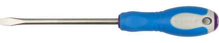 Отвертка ЗУБР, Cr-V сталь, трехкомпонентная рукоятка, цветовая индикация типа шлица, SL, 8,0x150мм 25251-8.0-150 купить в Челябинске