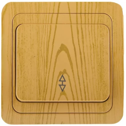 Выключатель СВЕТОЗАР &quot;ГАММА&quot; проходной, одноклавишный, цвет ольха, 10A/~250B SV-54137-A купить в Челябинске