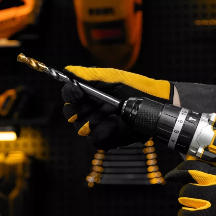 Сверло спиральное по металлу Denzel, 11 x 142 мм, Р6М5, Golden Tip, 718243 купить в Челябинске