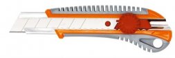 Нож пластиковый 25мм обрезиненный корпус металлическая направляющая  Кратон 2 13 03 007