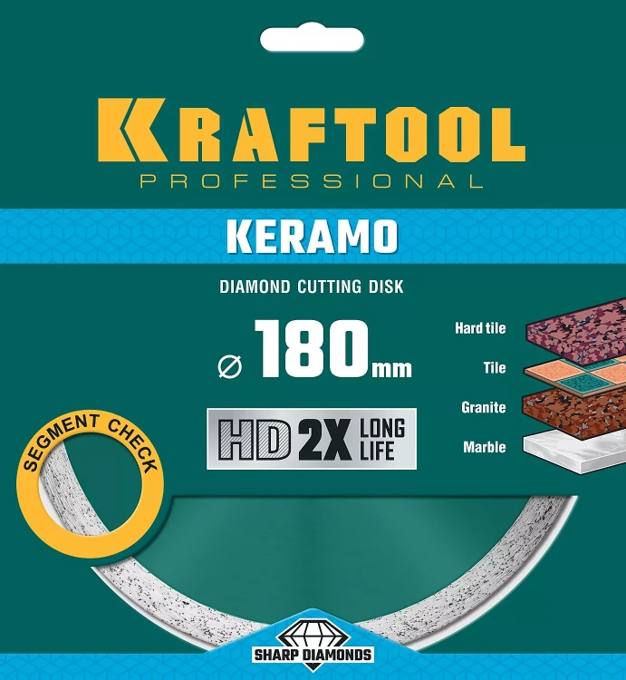 Диск алмазный отрезной для УШМ KERAMO 36684-180 купить в Челябинске