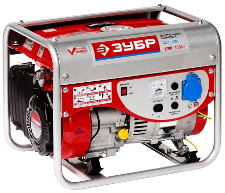 Электростанция ЗУБР бензиновая, 4-х тактная, ручной пуск, 220В, 1500Вт ЗЭСБ-1500 купить в Челябинске