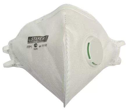 Полумаска фильтрующая STAYER &quot;PROFI&quot; плоская многослойная с клапаном, класс защиты FFP1 11113 купить в Челябинске