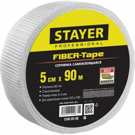 Серпянка самоклеящаяся FIBER-Tape, 5 см х 90м, STAYER Professional 1246-05-90 1246-05-90_z01 купить в Челябинске