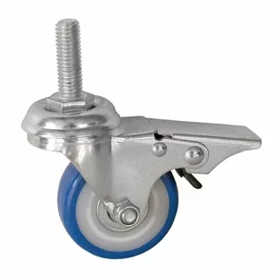 Колесо аппаратное поворотное SCtvb 25 50 мм с болтом и тормозом (синяя резина) 1027145 купить в Челябинске