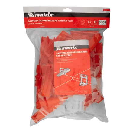 Комплект зажим + клин для системы выравнивания плитки СВП Ворота XL, 50/50 шт. в пакете Matrix 88124 купить в Челябинске