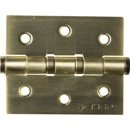 Петля универсальная ЗУБР &quot;ЭКСПЕРТ&quot;, 2 подшипника, цвет мат. латунь (SB), с крепежом, 75х63х2,5мм, 2 шт 37601-075-3 купить в Челябинске