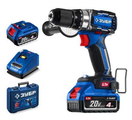 Бесщеточная дрель-шуруповерт Зубр, 2 АКБ LMS (4 Ач), в кейсе DB-70-42 серия «ПРОФЕССИОНАЛ» купить в Челябинске