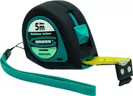 Рулетка "Ergonomisch" 5 м x 25 мм магнитный обрезиненный зацеп GROSS 31103 купить в Челябинске