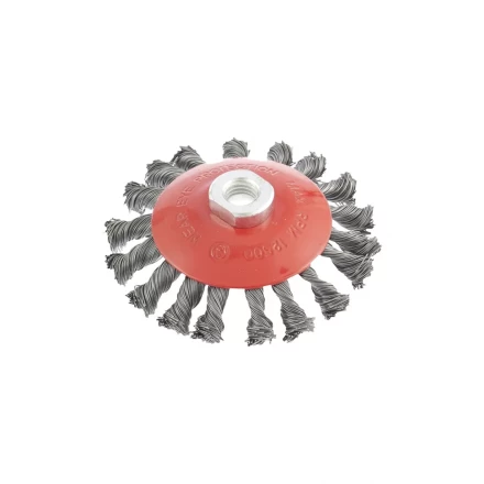 Щетка для УШМ 115 мм М14 &quot;тарелка&quot; крученая проволока 0,5 мм MATRIX 74610 купить в Челябинске