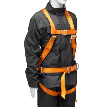 Удерживающе-страховочная привязь Сибртех 89507, модель УСП II, наплечные и набедренные лямки, высокий кушак купить в Челябинске