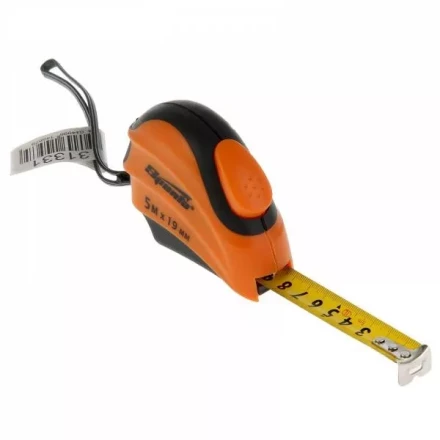 Рулетка 5 м х 19 мм SPARTA Automatic двухкомпонентный корпус автоматическая фиксация артикул 31331 купить в Челябинске