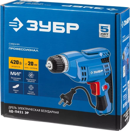 Дрель реверсивная ЗД-П421 ЭР серия ПРОФЕССИОНАЛ купить в Челябинске