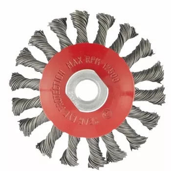 Щетка для УШМ, 125 мм, М14, "тарелка", крученая проволока  0,5 мм  MATRIX 74611 купить в Челябинске