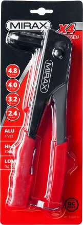 Заклепочник, MIRAX 31033, для алюминиевых заклепок d=2,4 / 3,2 / 4,0 / 4,8 мм, длина 225мм 31033_z01 купить в Челябинске