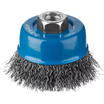 ЗУБР &quot;ПРОФЕССИОНАЛ&quot;. Щетка чашечная для УШМ, витая стальная проволока 0,3мм, 60ммхМ14 35261-060_z02 купить в Челябинске