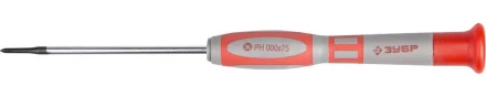 Отвертка ЗУБР &quot;МАСТЕР&quot; для точных работ, Cr-V, PH №000х75мм 25632-000-075 купить в Челябинске